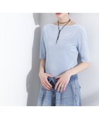 【ナノ ユニバース/nano universe】のシアーベロアバックオープン5分袖Tシャツ L.ブルー1|ID: prp329100004527846 ipo3291000000032018202