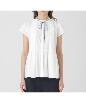 【ブルーレーベル クレストブリッジ/BLUE LABEL CRESTBRIDGE】のコンパクトタイプライターペプラムブラウス 人気、トレンドファッション・服の通販 founy(ファニー) ファッション Fashion レディースファッション Fashion for Women トップス・カットソー Cut & Sew Tops シャツ・ブラウス・オフィスカジュアル Elegant Blouses & Button-Ups ギャザー Gathered, Ruffled ペプラム Peplum, Flared Hem リボン Ribbon, Bow 切替 Switching, Contrast Panel |ID:prp329100004527857