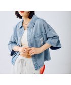 【レプシィム ローリーズファーム/LEPSIM LOWRYS FARM】のBIGデニムショート5分袖シャツ ケミカルライトブルー80|ID: prp329100004527898 ipo3291000000032058019