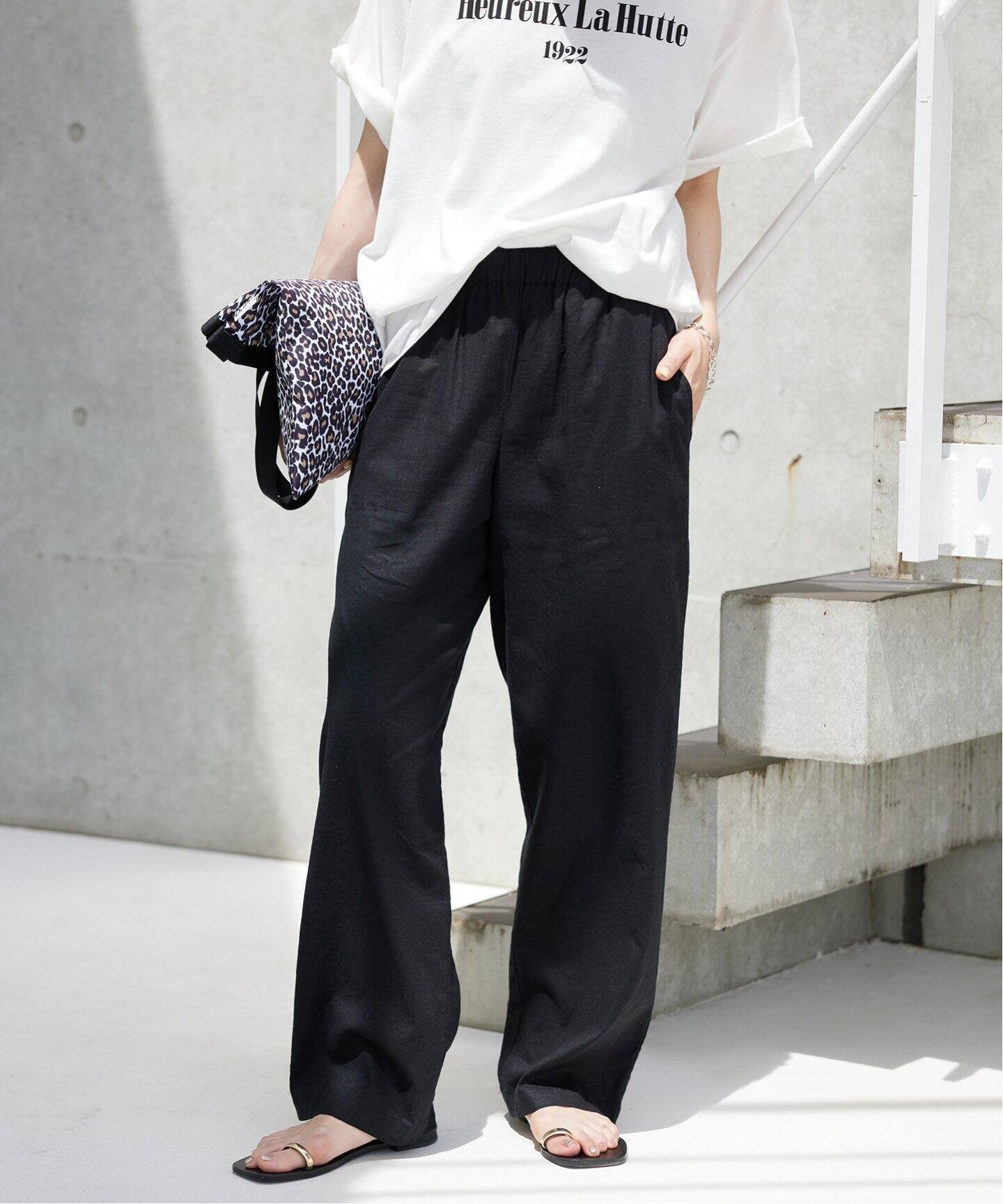 【スローブ イエナ/SLOBE IENA】の《追加》リネンレーヨンイージーパンツ インテリア・キッズ・メンズ・レディースファッション・服の通販 founy(ファニー) 　ファッション　Fashion　レディースファッション　WOMEN　パンツ　Pants　2025年　2025　2025春夏・S/S　Ss,Spring/Summer,2025　イエロー　Yellow　ブラック|ID: prp329100004527918 ipo3291000000032018507