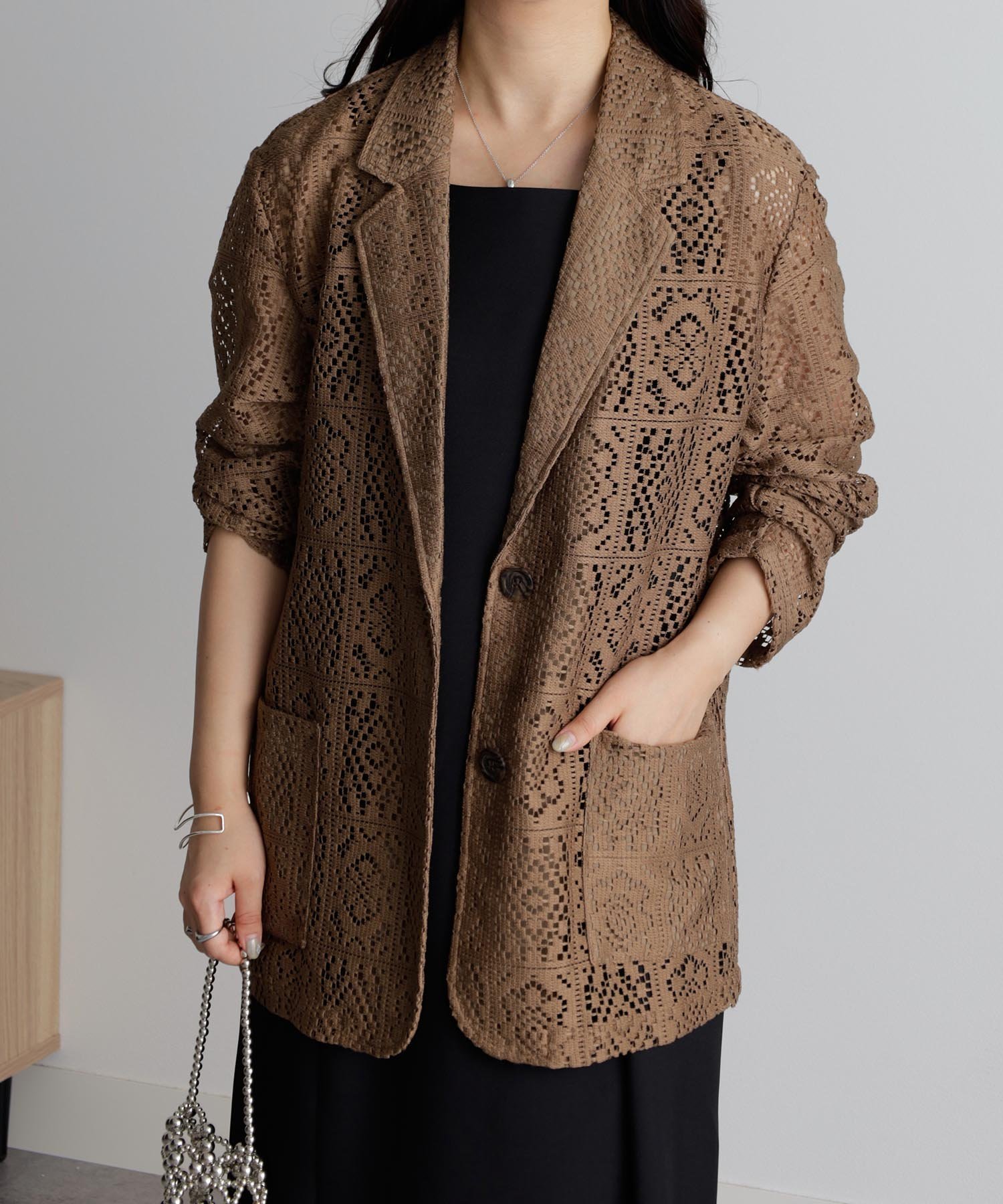 【ラナン/Ranan】のパネルレース柄テーラードジャケット インテリア・キッズ・メンズ・レディースファッション・服の通販 founy(ファニー) 　ファッション　Fashion　レディースファッション　WOMEN　アウター　Coat Outerwear　ジャケット　Jackets　テーラードジャケット　Tailored Jackets　インナー　Inner　シンプル　Simple　ジャケット　Jacket　テクスチャー　Texture　レース　Race　夏　Summer　春　Spring　S/S・春夏　Ss・Spring/Summer　MO|ID: prp329100004527934 ipo3291000000032018567