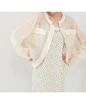 【バブ ブージュルード/Bab Bou Jeloud】のドロストシアーブルゾン 人気、トレンドファッション・服の通販 founy(ファニー) ファッション Fashion レディースファッション Fashion for Women アウター Coat / Outerwear Collection ブルゾンジャケット・スポーティアウター Blouson Jackets エアリー Airy Texture シアー Sheer, See-Through ジーンズ Jeans, Denim Pants スラックス Slacks, Dress Pants バランス Balance, Style Balance パイピング Piping, Trim Design ブルゾン Blouson, Bomber Jacket 夏 Summer 春 Spring |ID:prp329100004527943