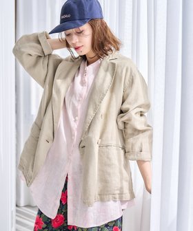 【スタディオ クリップ/studio CLIP】の【リネン100%】ダブルジャケット 人気、トレンドファッション・服の通販 founy(ファニー) ファッション Fashion レディースファッション WOMEN アウター Coat Outerwear ジャケット Jackets おすすめ Recommend カットソー Cut And Sew シアー Sheer ジャケット Jacket セットアップ Set Up ダブル Double バランス Balance フレンチ French ボトム Bottom リネン Linen エレガント 上品 Elegant |ID:prp329100004527990