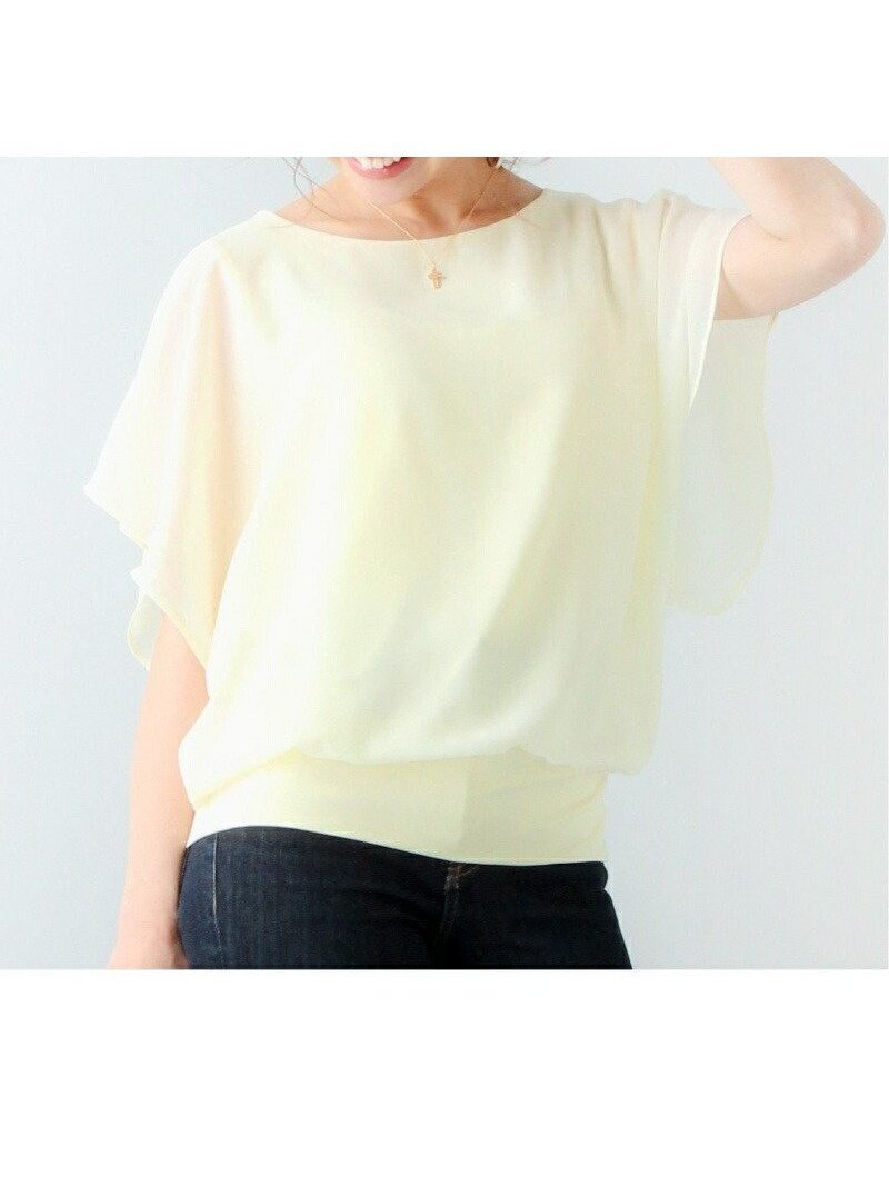 【ジュノア/JUNOAH】のシフォントップス インテリア・キッズ・メンズ・レディースファッション・服の通販 founy(ファニー) 　ファッション　Fashion　レディースファッション　WOMEN　トップス・カットソー　Tops/Tshirt　クリーム|ID: prp329100004528006 ipo3291000000032018814