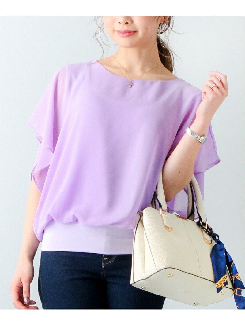 【ジュノア/JUNOAH】のシフォントップス インテリア・キッズ・メンズ・レディースファッション・服の通販 founy(ファニー) 　ファッション　Fashion　レディースファッション　WOMEN　トップス・カットソー　Tops/Tshirt　ハ゜ープル|ID: prp329100004528006 ipo3291000000032018818