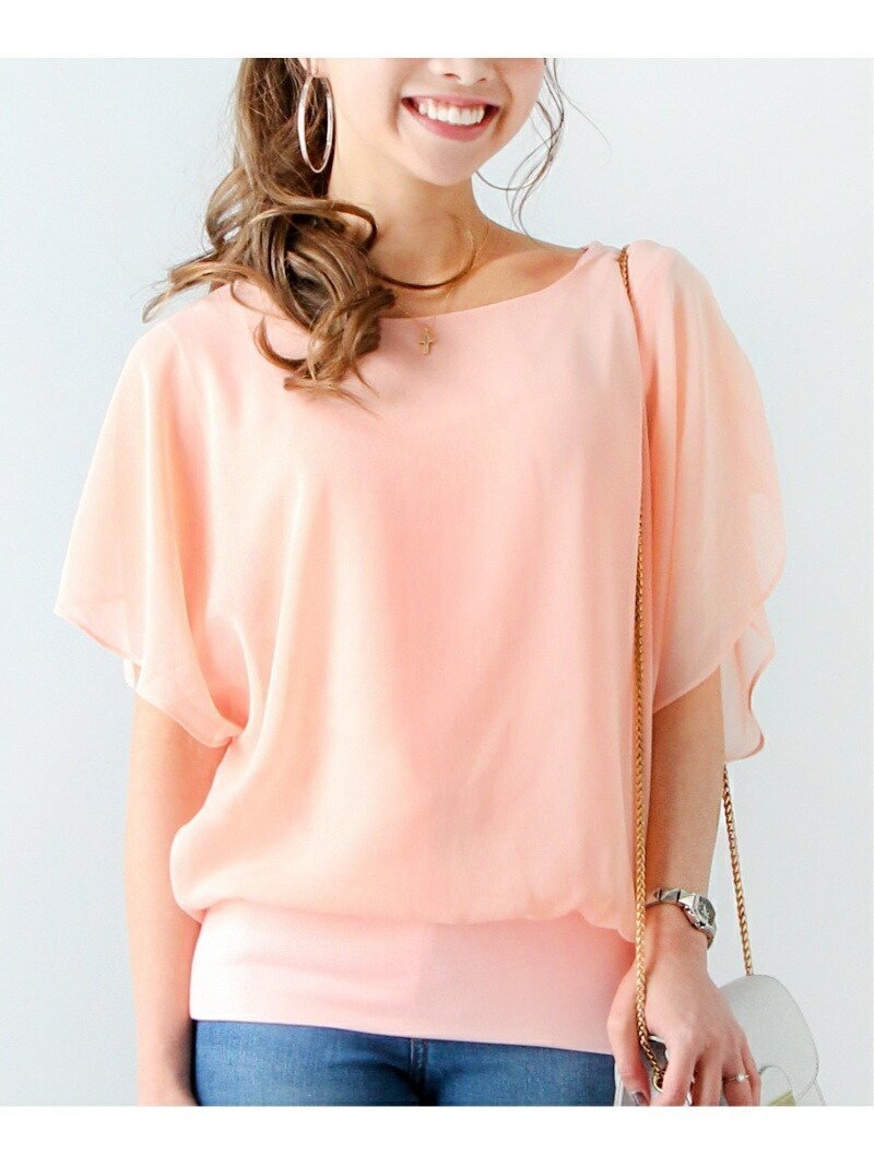【ジュノア/JUNOAH】のシフォントップス インテリア・キッズ・メンズ・レディースファッション・服の通販 founy(ファニー) 　ファッション　Fashion　レディースファッション　WOMEN　トップス・カットソー　Tops/Tshirt　ピンク|ID: prp329100004528006 ipo3291000000032018820