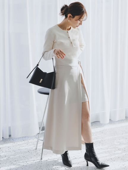 【スナイデル/SNIDEL】のスリットレイヤードスカショーパン 人気、トレンドファッション・服の通販 founy(ファニー) 　ファッション　Fashion　レディースファッション　WOMEN　エレガント 上品　Elegant　シャーリング　Shirring　ショート　Short　ドッキング　Docking　バランス　Balance　フィット　Fit　ポケット　Pocket　ラップ　Wrap　 other-1|ID: prp329100004528019 ipo3291000000032018867