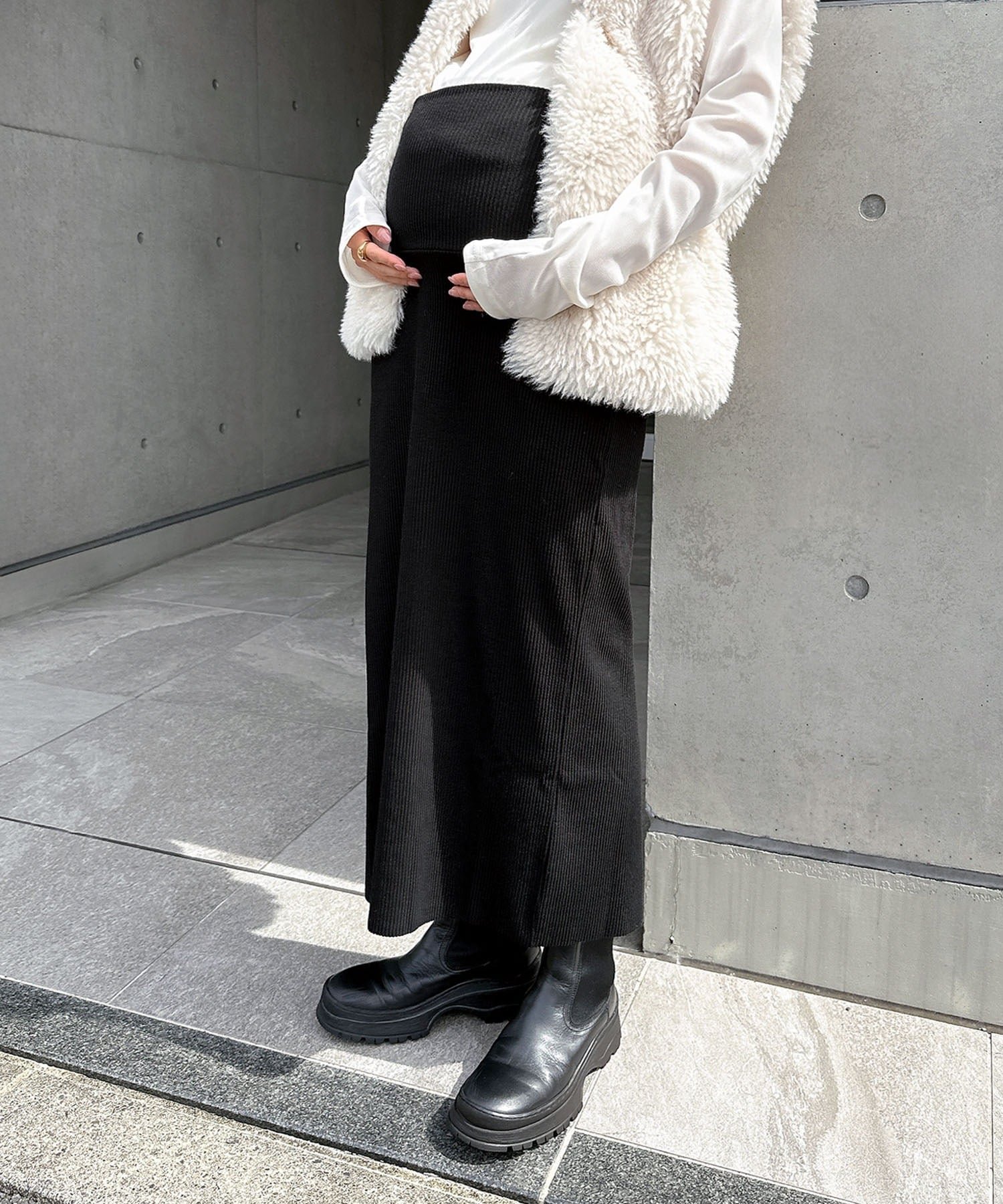 【アンドミー/andme / KIDS】の【マタニティ】セルフカット リブ タイト スカート 人気、トレンドファッション・服の通販 founy(ファニー) 　ファッション　Fashion　キッズファッション　Fashion for Kids　ストレッチ　Stretch, Stretchy Fabric　タイトスカート　Pencil Skirt, Tight Skirt　人気　Popular, Best Seller　ポケット　Pocket, Pocket Detail　リラックス　Relax, Relaxed Fit　楽ちん　Easy Fit, Comfortable　おすすめ　Recommended / Our Picks　お家時間・ステイホーム　Stay Home / At Home　 other-1|ID: prp329100004528050 ipo3291000000034099000