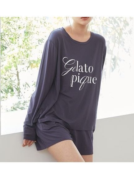 【ジェラート ピケ/gelato pique】の【接触冷感】レーヨンロゴロンT インテリア・キッズ・メンズ・レディースファッション・服の通販 founy(ファニー) 　ファッション　Fashion　レディースファッション　WOMEN　トップス・カットソー　Tops/Tshirt　ロング / Tシャツ　T-Shirts　おすすめ　Recommend　ショート　Short　リラックス　Relax　ロング　Long　夏　Summer　NVY[089]|ID: prp329100004528068 ipo3291000000032019089