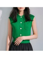 【フレイ アイディー/FRAY I.D】のポロカラーノースリニットジレ/接触冷感 人気、トレンドファッション・服の通販 founy(ファニー) ファッション Fashion レディースファッション WOMEN アウター Coat Outerwear トップス・カットソー Tops/Tshirt ニット Knit Tops ベスト/ジレ Gilets/Vests エレガント 上品 Elegant トレンド Trend バランス Balance ポケット Pocket モダン Modern 人気 Popularity 定番 Standard thumbnail GRN[024]|ID: prp329100004528091 ipo3291000000032019201