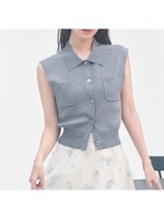 【フレイ アイディー/FRAY I.D】のポロカラーノースリニットジレ/接触冷感 人気、トレンドファッション・服の通販 founy(ファニー) ファッション Fashion レディースファッション Ladies' Fashion Online アウター Coat Outerwear トップス・カットソー Tops/Tshirt ニット Knit Tops ベスト/ジレ Gilets/Vests エレガント 上品 Elegant トレンド Trend バランス Balance ポケット Pocket モダン Modern 人気 Popularity 定番 Standard |ID:prp329100004528091