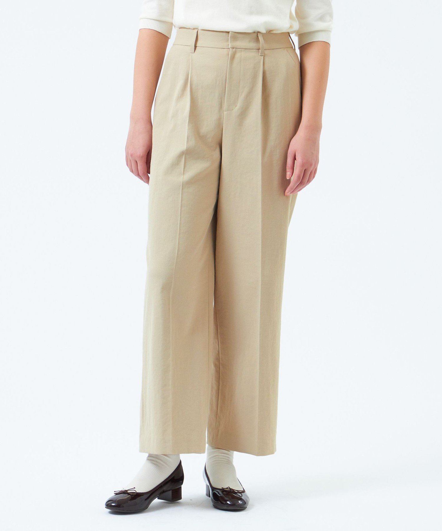 【マッキントッシュ フィロソフィー/MACKINTOSH PHILOSOPHY】の【2025年春夏モデル】DRY OXFORD ワイドパンツ インテリア・キッズ・メンズ・レディースファッション・服の通販 founy(ファニー) 　ファッション　Fashion　レディースファッション　Ladies' Fashion Online　パンツ　Pants　おすすめ　Recommend　オックス　Ox　ジャケット　Jacket　ストレート　Straight　セットアップ　Set Up　ファブリック　Fabric　フロント　Front　ワイド　Wide　人気　Popularity　吸水　Water Absorption　夏　Summer　春　Spring　S/S・春夏　Ss・Spring/Summer　秋　Autumn/Fall　ベージュ|ID: prp329100004528107 ipo3291000000032611325