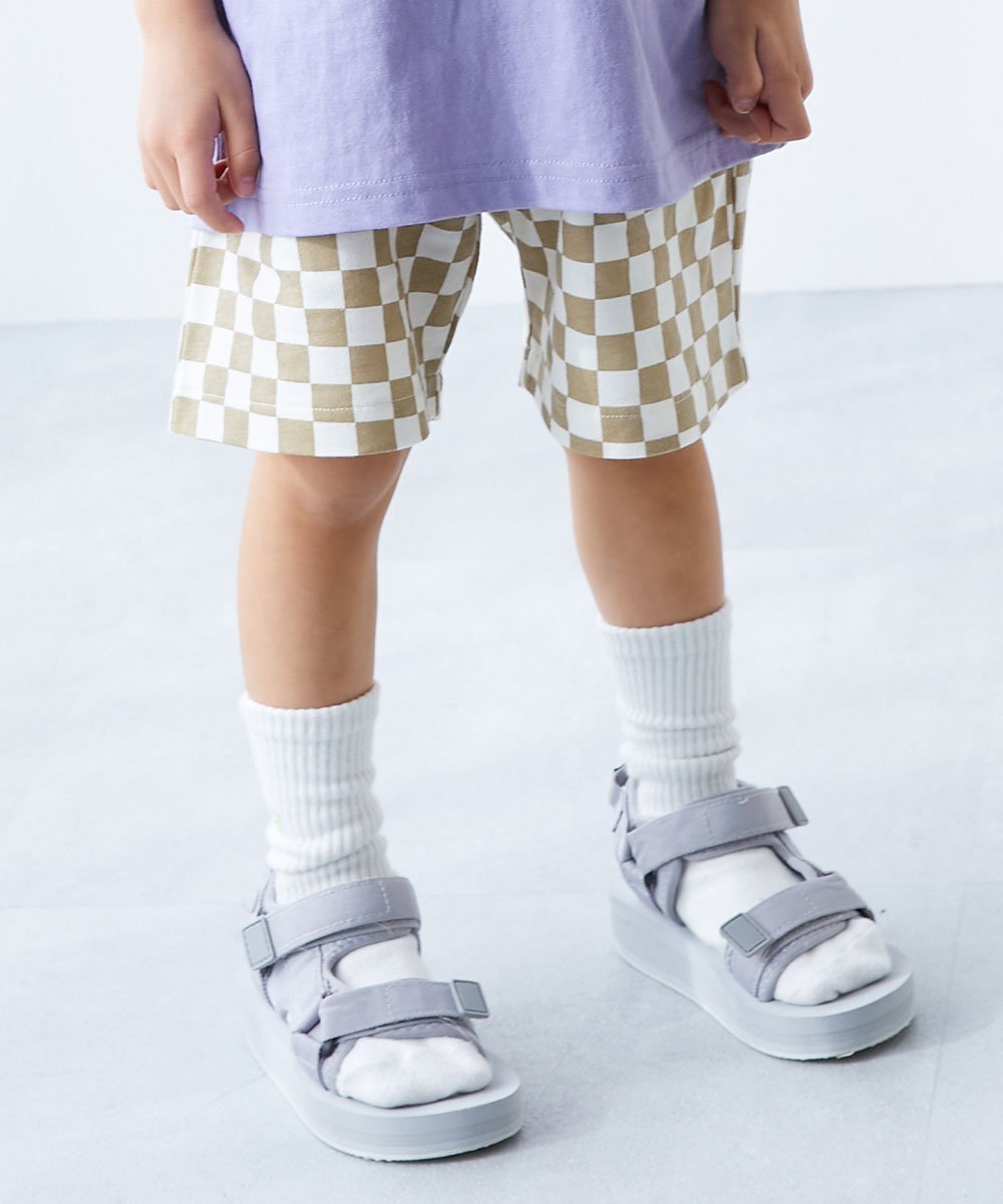 【デビロック/devirock / KIDS】のデザインいろいろ ミニ裏毛ハーフパンツ ハーフパンツ ショートパンツ インテリア・キッズ・メンズ・レディースファッション・服の通販 founy(ファニー) 　ファッション　Fashion　キッズファッション　KIDS　ボトムス　Bottoms/Kids　おすすめ　Recommend　ショート　Short　シンプル　Simple　スウェット　Sweat　トレンド　Trend　ハーフ　Half　005-チェック-ベージュ|ID: prp329100004528141 ipo3291000000032019417