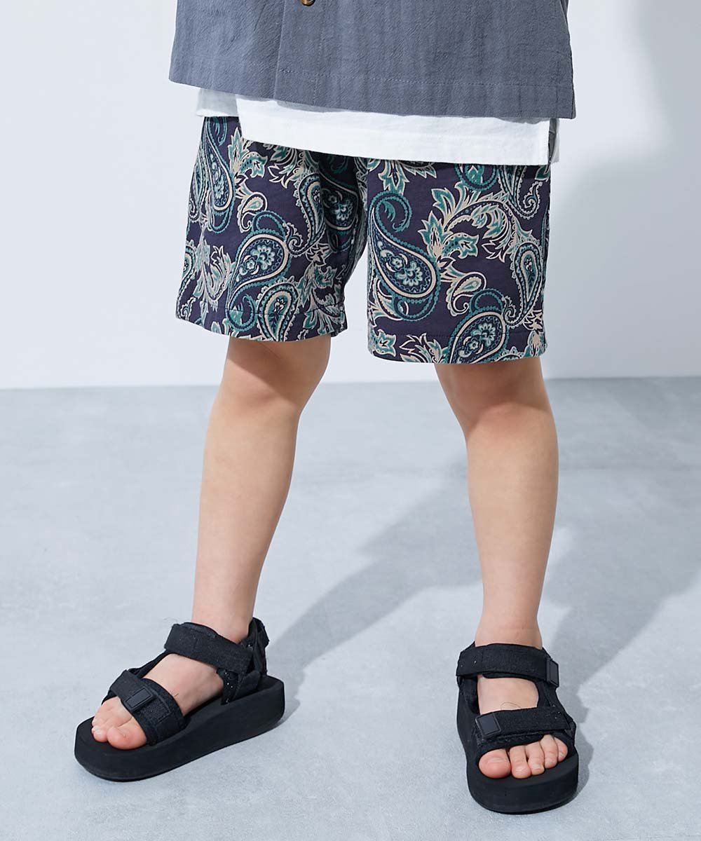 【デビロック/devirock / KIDS】のデザインいろいろ ミニ裏毛ハーフパンツ ハーフパンツ ショートパンツ インテリア・キッズ・メンズ・レディースファッション・服の通販 founy(ファニー) 　ファッション　Fashion　キッズファッション　KIDS　ボトムス　Bottoms/Kids　おすすめ　Recommend　ショート　Short　シンプル　Simple　スウェット　Sweat　トレンド　Trend　ハーフ　Half　007-ペイズリー-Dネイビー|ID: prp329100004528141 ipo3291000000032019419