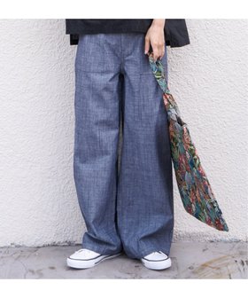【エルビーシー/LBC】のコットンシャンブレーベーカーパンツ 人気、トレンドファッション・服の通販 founy(ファニー) ファッション Fashion レディースファッション WOMEN パンツ Pants シャンブレー Chambray ショート Short テーパード Tapered ワイド Wide |ID:prp329100004528155