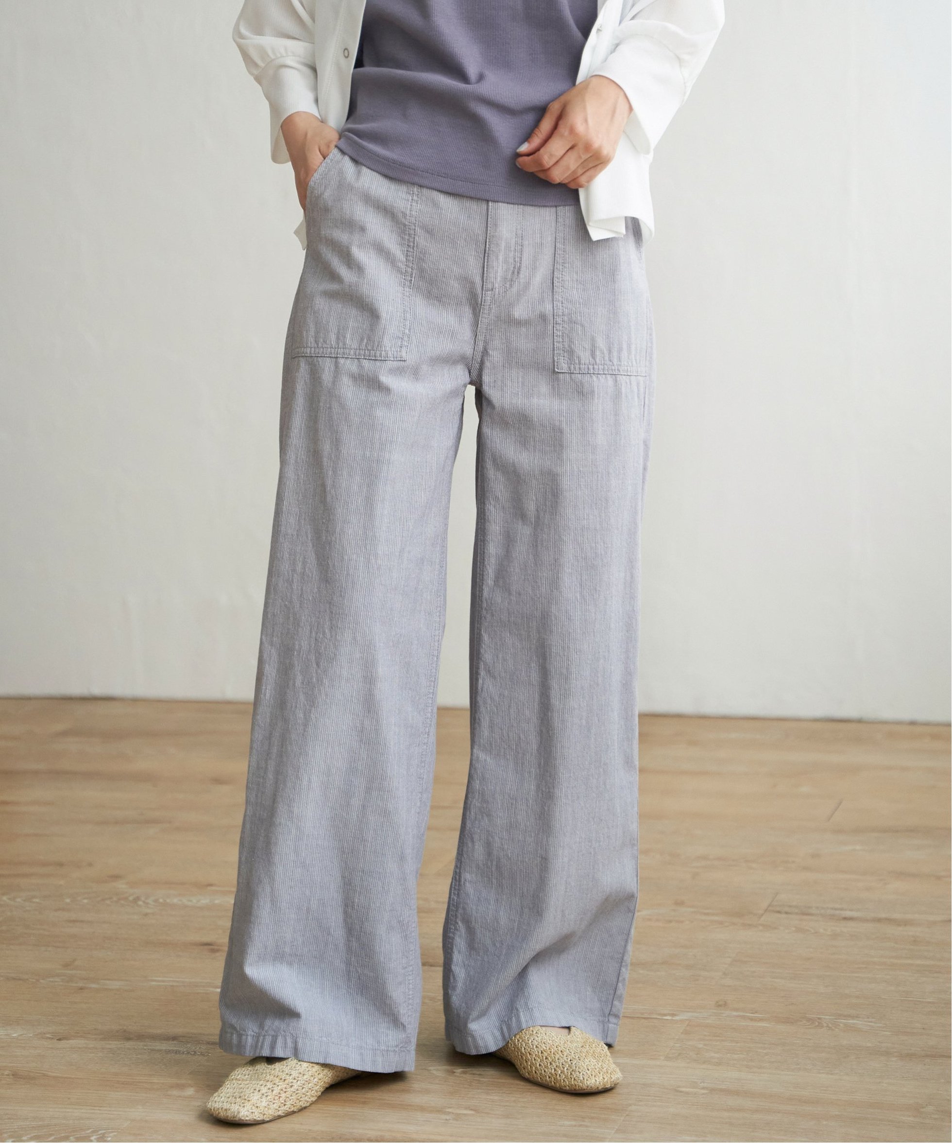 【エルビーシー/LBC】のコットンシャンブレーベーカーパンツ インテリア・キッズ・メンズ・レディースファッション・服の通販 founy(ファニー) 　ファッション　Fashion　レディースファッション　WOMEN　パンツ　Pants　シャンブレー　Chambray　ショート　Short　テーパード　Tapered　ワイド　Wide　グレー|ID: prp329100004528155 ipo3291000000032058279