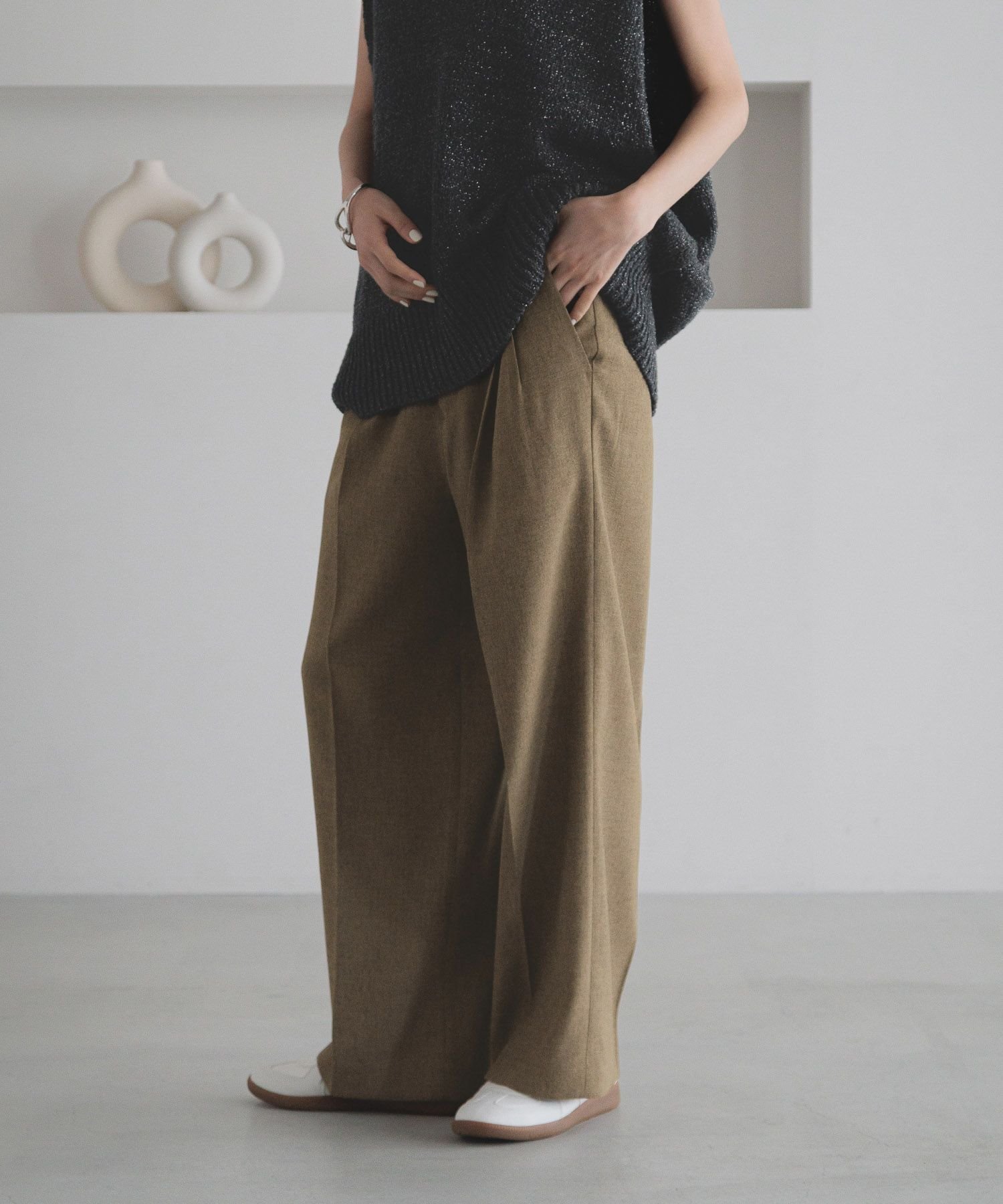 【ローリーズファーム/LOWRYS FARM】のホップサックワイドパンツ インテリア・キッズ・メンズ・レディースファッション・服の通販 founy(ファニー) 　ファッション　Fashion　レディースファッション　Fashion for Women　パンツ　Pants & Trousers　おすすめ　Recommended / Our Picks　シンプル　Simple, Minimal　セットアップ　Set-Up, Coordinated Outfit　ワイド　Wide, Wide Fit　人気　Popular, Best Seller　定番　Standard, Basic Item　楽ちん　Easy Fit, Comfortable　ブラウン55|ID: prp329100004528167 ipo3291000000033317596