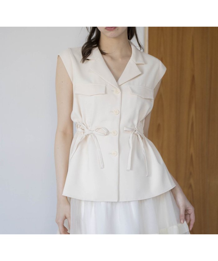 【ノエラ/Noela】のウエストギャザージレブラウス インテリア・キッズ・メンズ・レディースファッション・服の通販 founy(ファニー) https://founy.com/ ファッション Fashion レディースファッション Ladies' Fashion Online アウター Coat Outerwear トップス・カットソー Tops/Tshirt シャツ/ブラウス Shirts/Blouses ベスト/ジレ Gilets/Vests おすすめ Recommend ギャザー Gather トレンド Trend フェミニン Feminine フレア Flare ペプラム Peplum ポケット Pocket リボン Ribbon レース Race 切替 Switching |ID: prp329100004528168 ipo3291000000032646110