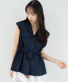 【ノエラ/Noela】の【新色追加】ウエストギャザージレブラウス 人気、トレンドファッション・服の通販 founy(ファニー) ファッション Fashion レディースファッション Fashion for Women アウター Coat / Outerwear Collection トップス・カットソー Cut & Sew Tops シャツ・ブラウス・オフィスカジュアル Elegant Blouses & Button-Ups ベスト&ジレ / 重ね着スタイル Vests & Gilets おすすめ Recommended / Our Picks ギャザー Gathered, Ruffled トレンド Trend, Trending Now フェミニン Feminine, Girly フレア Flare, Flared ペプラム Peplum, Flared Hem ポケット Pocket, Pocket Detail リボン Ribbon, Bow レース Lace, Lace Fabric 切替 Switching, Contrast Panel |ID:prp329100004528168