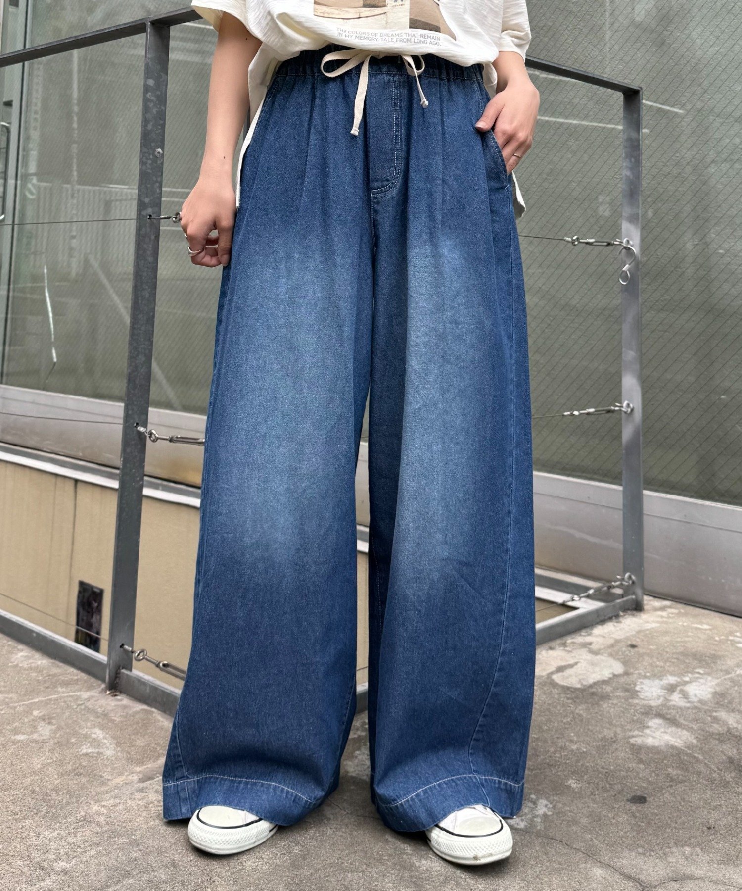 【チャオパニックティピー/CIAOPANIC TYPY】の【低身長・高身長対応/サイズ展開あり】柔らかワイドイージーデニム インテリア・キッズ・メンズ・レディースファッション・服の通販 founy(ファニー) 　ファッション　Fashion　レディースファッション　WOMEN　春　Spring　シアー　Sheer　タンク　Tank　デニム　Denim　楽ちん　Easy　ワイド　Wide　S/S・春夏　Ss・Spring/Summer　おすすめ　Recommend　夏　Summer　ブルー|ID: prp329100004528191 ipo3291000000032019641