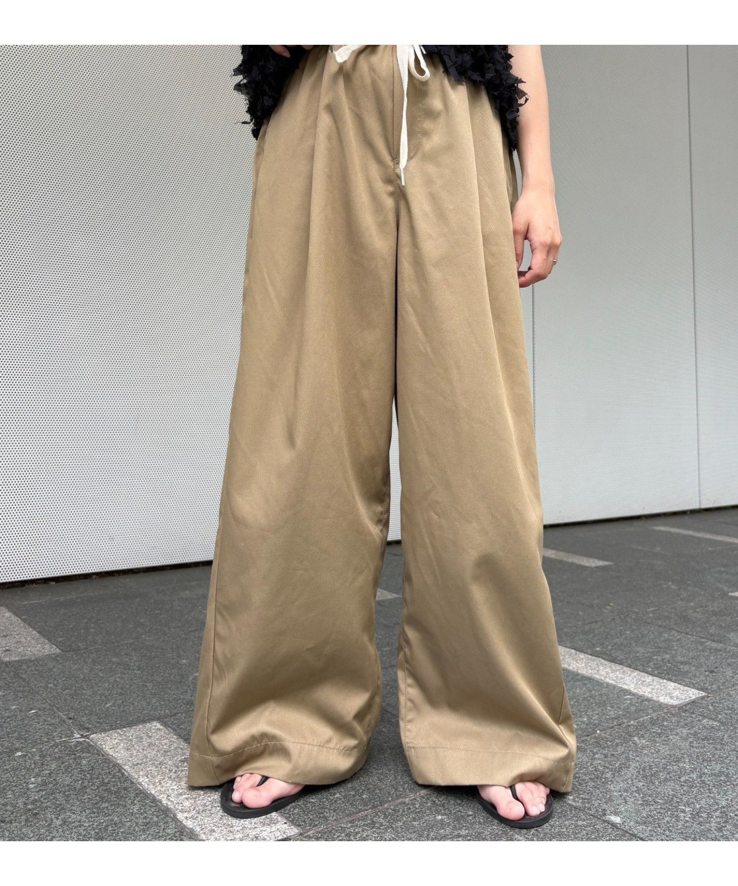 【チャオパニックティピー/CIAOPANIC TYPY】の【低身長・高身長対応/サイズ展開あり】柔らかワイドイージーデニム インテリア・キッズ・メンズ・レディースファッション・服の通販 founy(ファニー) 　ファッション　Fashion　レディースファッション　Ladies' Fashion Online　春　Spring　シアー　Sheer　タンク　Tank　デニム　Denim　楽ちん　Easy　ワイド　Wide　S/S・春夏　Ss・Spring/Summer　おすすめ　Recommend　夏　Summer　ベージュ|ID: prp329100004528191 ipo3291000000032664581