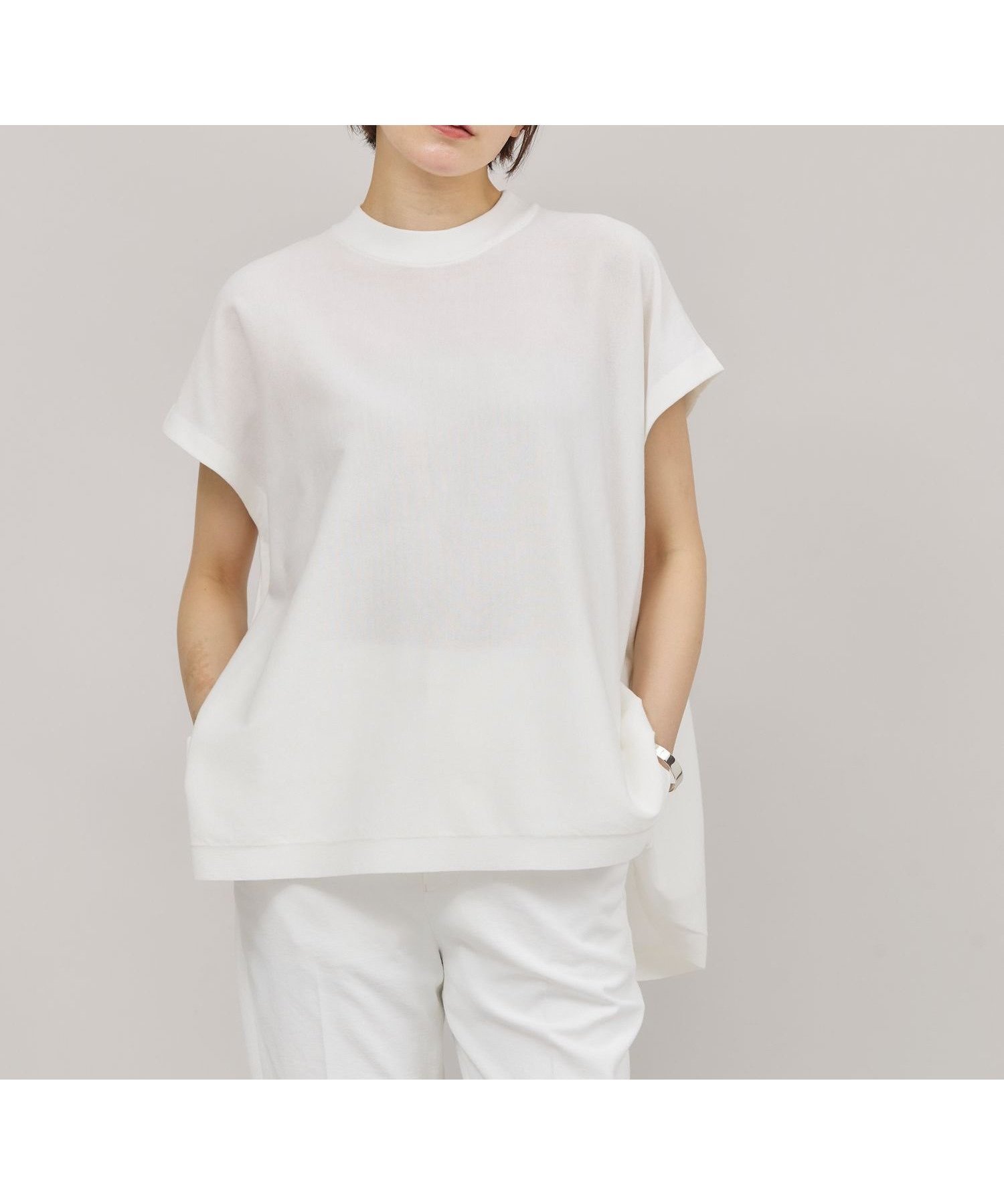 【カレンソロジー/Curensology】のニットフレアトップス インテリア・キッズ・メンズ・レディースファッション・服の通販 founy(ファニー) 　ファッション　Fashion　レディースファッション　WOMEN　トップス・カットソー　Tops/Tshirt　ニット　Knit Tops　エレガント 上品　Elegant　カーゴパンツ　Cargo Pants　サマー　Summer　シアー　Sheer　シンプル　Simple　スリーブ　Sleeve　デニム　Denim　フレンチ　French　ラグジュアリー　Luxury　夏　Summer　ホワイト02|ID: prp329100004528195 ipo3291000000032019656