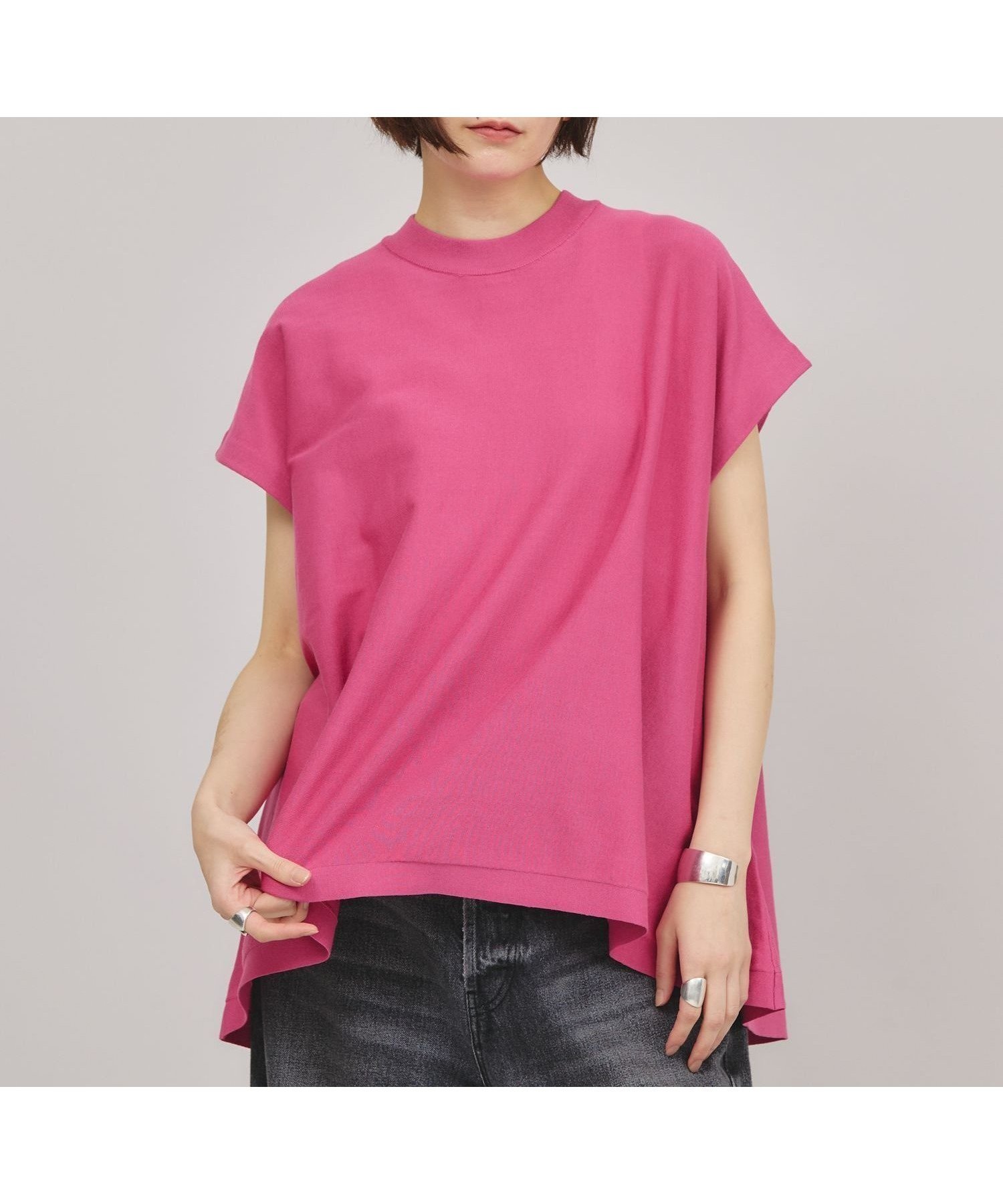 【カレンソロジー/Curensology】のニットフレアトップス インテリア・キッズ・メンズ・レディースファッション・服の通販 founy(ファニー) 　ファッション　Fashion　レディースファッション　WOMEN　トップス・カットソー　Tops/Tshirt　ニット　Knit Tops　エレガント 上品　Elegant　カーゴパンツ　Cargo Pants　サマー　Summer　シアー　Sheer　シンプル　Simple　スリーブ　Sleeve　デニム　Denim　フレンチ　French　ラグジュアリー　Luxury　夏　Summer　ピンク25|ID: prp329100004528195 ipo3291000000032019660