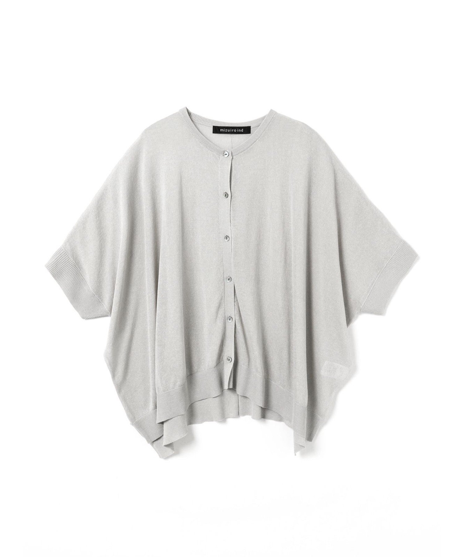 【マーコート/MARcourt】のmizuiro ind ハイゲージクルーネックワイドカーディガン インテリア・キッズ・メンズ・レディースファッション・服の通販 founy(ファニー) 　ファッション　Fashion　レディースファッション　Fashion for Women　トップス・カットソー　Cut & Sew Tops　カーディガン・羽織り　Layered Style Cardigans　インナー　Innerwear　スリット　Slit, Slit Detail　ポケット　Pocket, Pocket Detail　ワイド　Wide, Wide Fit　無地　Plain, Solid Color　ライトグレー|ID: prp329100004528226 ipo3291000000033056072