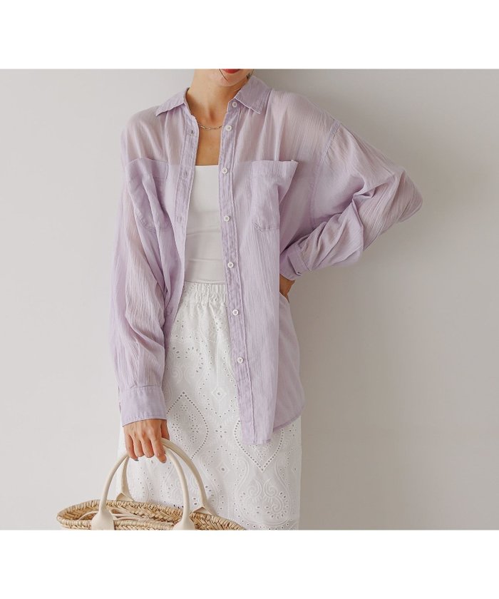 【ベイフロー/BAYFLOW】の程よい透け感 コットンシアーシャツ インテリア・キッズ・メンズ・レディースファッション・服の通販 founy(ファニー) https://founy.com/ ファッション Fashion レディースファッション Ladies' Fashion Online トップス・カットソー Tops/Tshirt シャツ/ブラウス Shirts/Blouses おすすめ Recommend ストライプ Stripe フロント Front プリント Print ポケット Pocket ワッシャー Washer 夏 Summer 定番 Standard 羽織 Haori |ID: prp329100004528231 ipo3291000000032628294