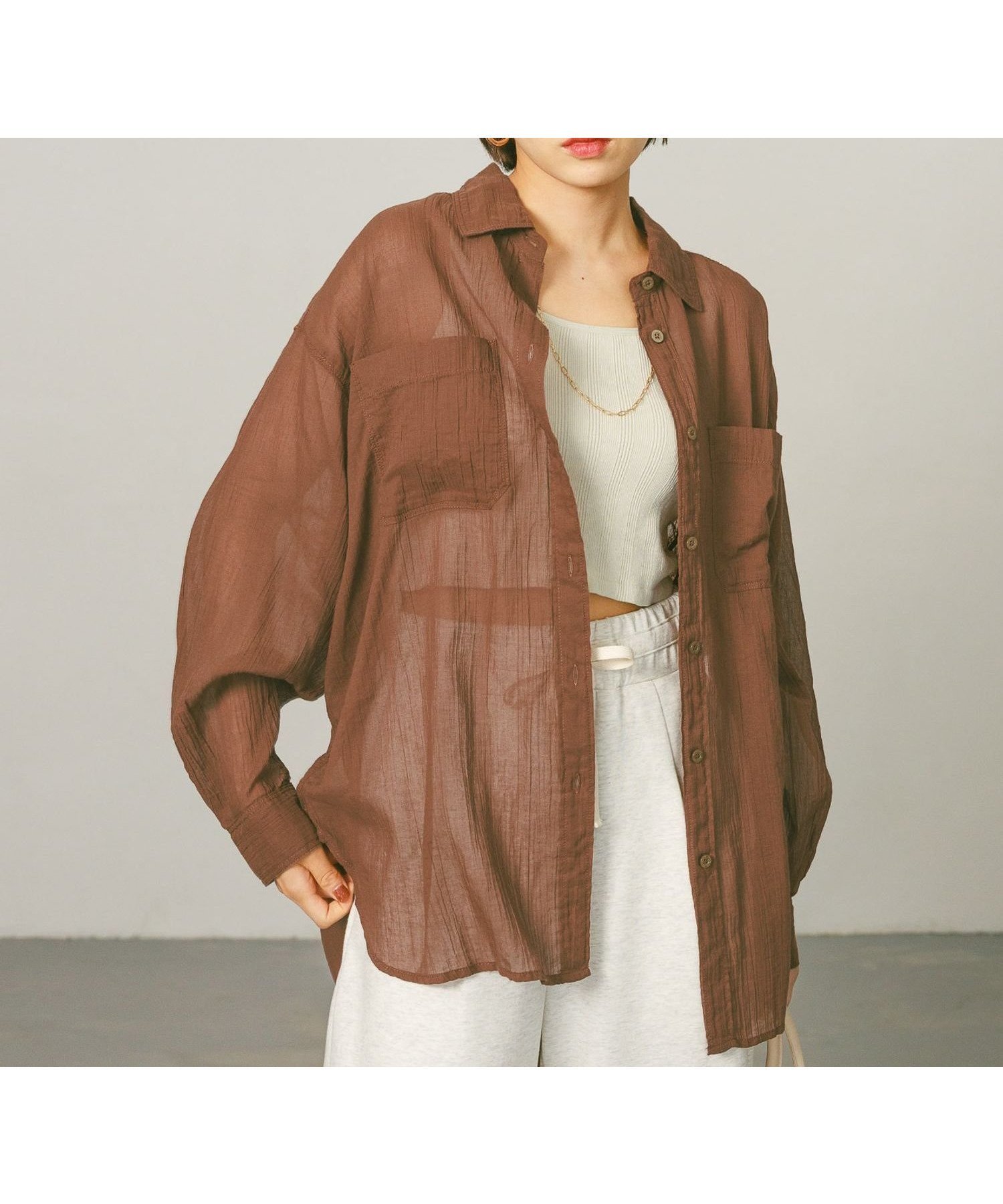 【ベイフロー/BAYFLOW】の程よい透け感 コットンシアーシャツ 人気、トレンドファッション・服の通販 founy(ファニー) 　ファッション　Fashion　レディースファッション　Fashion for Women　トップス・カットソー　Cut & Sew Tops　シャツ・ブラウス・オフィスカジュアル　Elegant Blouses & Button-Ups　ストライプ　Stripe, Striped Pattern　定番　Standard, Basic Item　フロント　Front, Front Design　プリント　Print, Printed Pattern　ポケット　Pocket, Pocket Detail　羽織　Haori, Light Jacket　ワッシャー　Washer, Crinkled Finish　おすすめ　Recommended / Our Picks　夏　Summer　 other-1|ID: prp329100004528231 ipo3291000000033586807