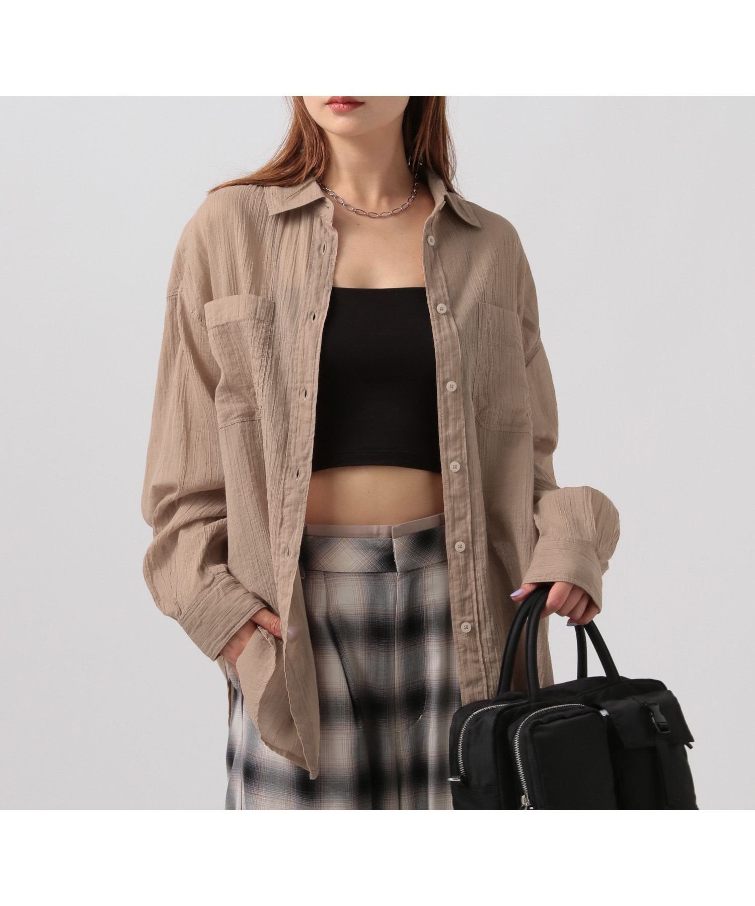 【ベイフロー/BAYFLOW】の程よい透け感 コットンシアーシャツ インテリア・キッズ・メンズ・レディースファッション・服の通販 founy(ファニー) 　ファッション　Fashion　レディースファッション　Fashion for Women　トップス・カットソー　Cut & Sew Tops　シャツ・ブラウス・オフィスカジュアル　Elegant Blouses & Button-Ups　ストライプ　Stripe, Striped Pattern　定番　Standard, Basic Item　フロント　Front, Front Design　プリント　Print, Printed Pattern　ポケット　Pocket, Pocket Detail　羽織　Haori, Light Jacket　ワッシャー　Washer, Crinkled Finish　おすすめ　Recommended / Our Picks　夏　Summer　NEW![WEB限定]ライトブラウン53|ID: prp329100004528231 ipo3291000000033586813