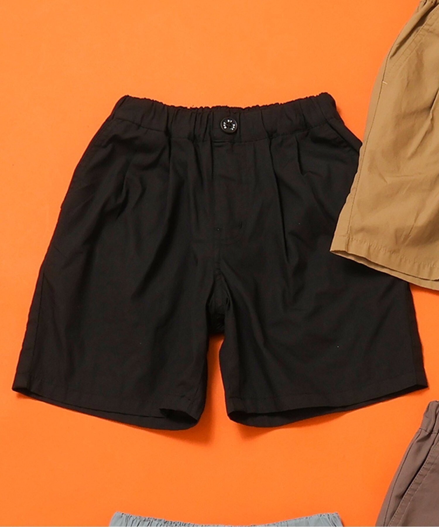 【その他のブランド/Other】のWEB限定 タックハーフパンツ 5分丈 インテリア・キッズ・メンズ・レディースファッション・服の通販 founy(ファニー) 　ファッション　Fashion　キッズファッション　KIDS Children’s Clothing　ボトムス　Bottoms/Kids　おすすめ　Recommend　アウトドア　Outdoor　シンプル　Simple　夏　Summer　定番　Standard　ブラック|ID: prp329100004528246 ipo3291000000032625682