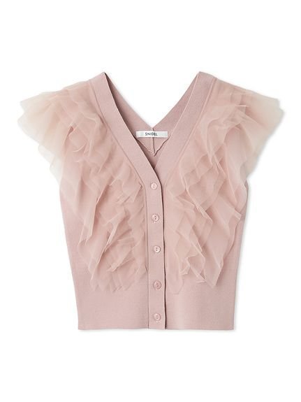【スナイデル/SNIDEL】のチュールフリルノースリニットプルオーバー インテリア・キッズ・メンズ・レディースファッション・服の通販 founy(ファニー) 　ファッション　Fashion　レディースファッション　WOMEN　トップス・カットソー　Tops/Tshirt　ニット　Knit Tops　プルオーバー　Pullover　おすすめ　Recommend　ウェーブ　Wave　コンパクト　Compact　ストレート　Straight　バランス　Balance　フリル　Frills　フロント　Front　ベスト　Vest　人気　Popularity　今季　This Season　定番　Standard　春　Spring　PNK[066]|ID: prp329100004528257 ipo3291000000032311500