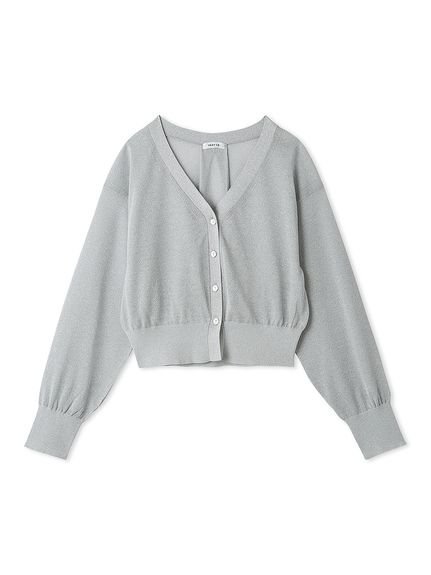 【フレイ アイディー/FRAY I.D】のLUNARシアーラメVネックカーディガン インテリア・キッズ・メンズ・レディースファッション・服の通販 founy(ファニー) 　ファッション　Fashion　レディースファッション　WOMEN　トップス・カットソー　Tops/Tshirt　カーディガン　Cardigans　Vネック　V-Neck　イタリア　Italy　カーディガン　Cardigan　シアー　Sheer　シルバー　Silver　スリーブ　Sleeve　なめらか　Smooth　リュクス　Luxe　エレガント 上品　Elegant　GRY[006]|ID: prp329100004528275 ipo3291000000032019985