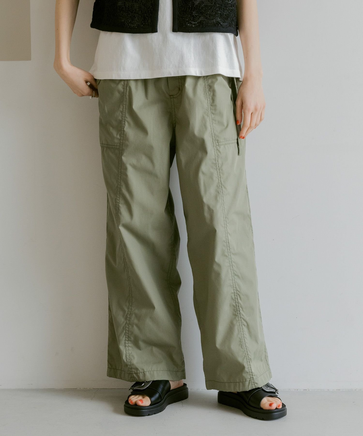【ニコアンド/niko and】のDRYチルイージーベルトパンツ インテリア・キッズ・メンズ・レディースファッション・服の通販 founy(ファニー) 　ファッション　Fashion　レディースファッション　WOMEN　パンツ　Pants　ベルト　Belts　おすすめ　Recommend　コンパクト　Compact　ジャケット　Jacket　ワイド　Wide　カーキ78|ID: prp329100004528288 ipo3291000000032020055