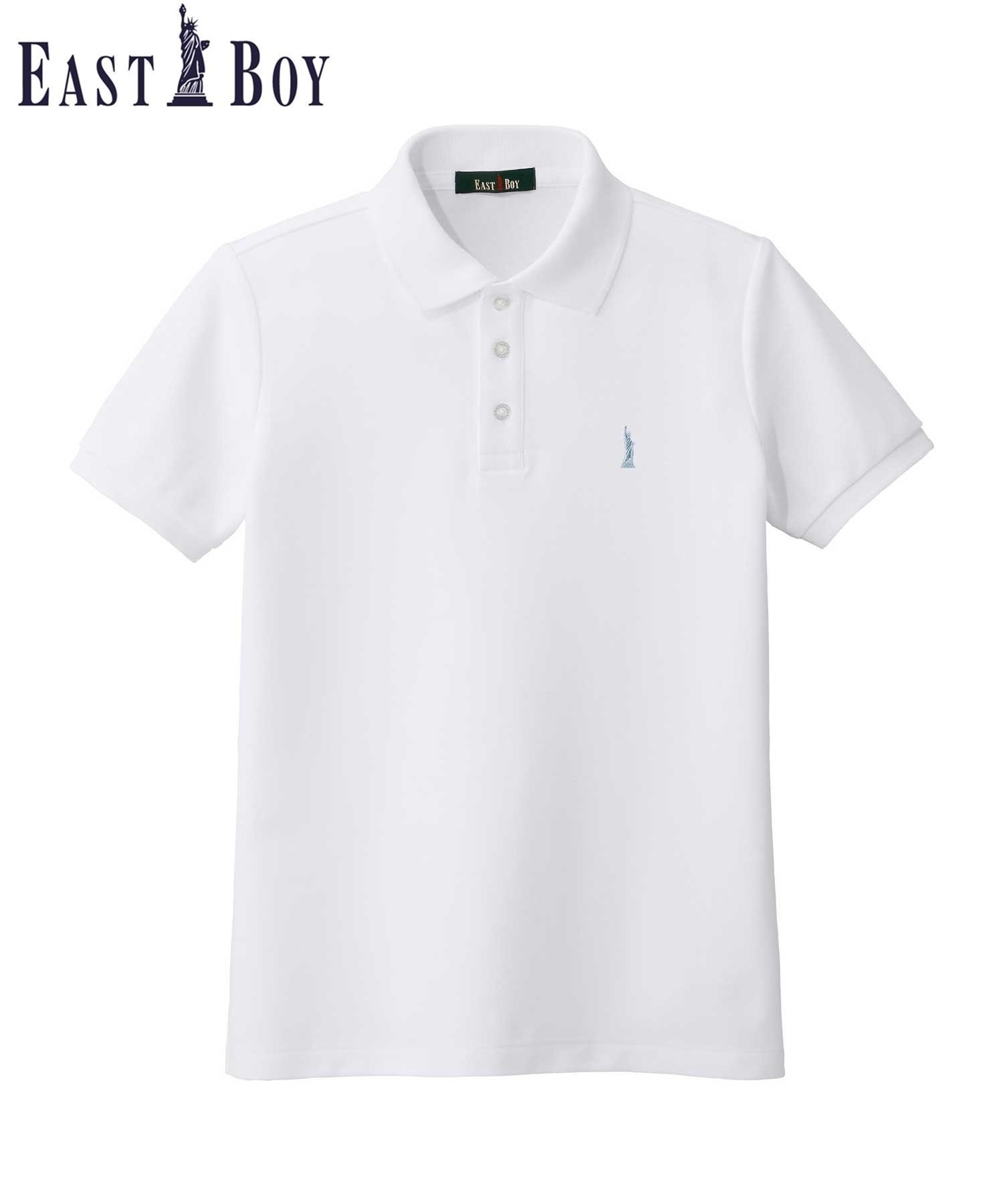 【イーストボーイ/EASTBOY】のポロシャツ 半袖 COOLMAX スクール 制服 通学 中学生 高校生 インテリア・キッズ・メンズ・レディースファッション・服の通販 founy(ファニー) 　ファッション　Fashion　レディースファッション　WOMEN　トップス・カットソー　Tops/Tshirt　シャツ/ブラウス　Shirts/Blouses　ポロシャツ　Polo Shirts　スリット　Slit　タンブラー　Tumbler　定番　Standard　ポケット　Pocket　ポロシャツ　Polo Shirt　半袖　Short Sleeve　おすすめ　Recommend　夏　Summer　ホワイト×サックス|ID: prp329100004528310 ipo3291000000032020148