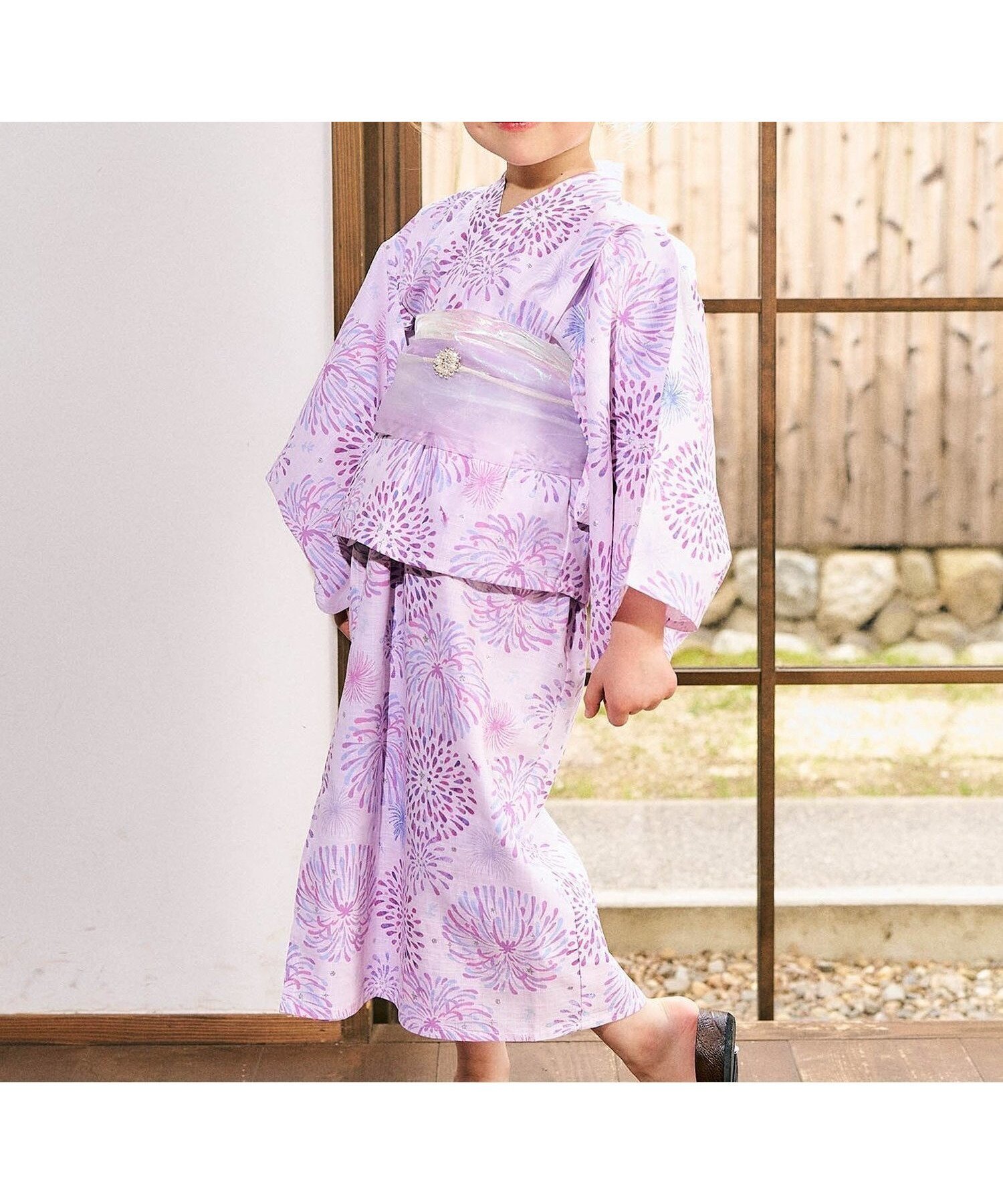 【その他のブランド/Other】の【リンク】アプレのはんなり浴衣 人気、トレンドファッション・服の通販 founy(ファニー) 　ファッション　Fashion　キッズファッション　Fashion for Kids　コレクション　Collection, Seasonal Line　サマー　Summer, Summer Style　シフォン　Chiffon, Lightweight Fabric　トレンド　Trend, Trending Now　ドレス　Dress, One-Piece　人気　Popular, Best Seller　プリント　Print, Printed Pattern　プリーツ　Pleats, Pleated　ラベンダー　Lavender　レース　Lace, Lace Fabric　おすすめ　Recommended / Our Picks　エレガント 上品　Elegant　 other-1|ID: prp329100004528312 ipo3291000000032203042