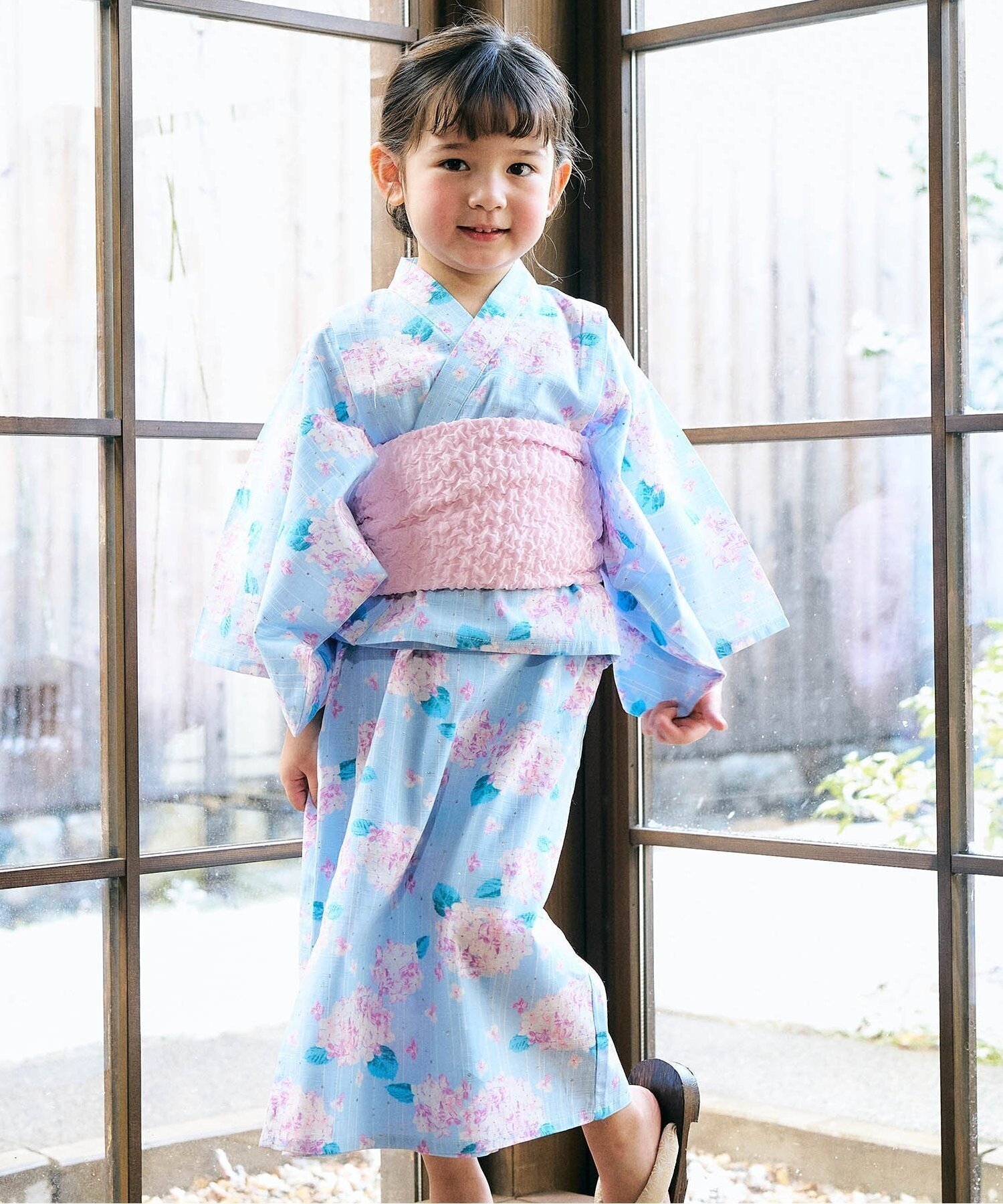 【その他のブランド/Other】の【リンク】アプレのはんなり浴衣 インテリア・キッズ・メンズ・レディースファッション・服の通販 founy(ファニー) 　ファッション　Fashion　キッズファッション　Fashion for Kids　コレクション　Collection, Seasonal Line　サマー　Summer, Summer Style　シフォン　Chiffon, Lightweight Fabric　トレンド　Trend, Trending Now　ドレス　Dress, One-Piece　人気　Popular, Best Seller　プリント　Print, Printed Pattern　プリーツ　Pleats, Pleated　ラベンダー　Lavender　レース　Lace, Lace Fabric　おすすめ　Recommended / Our Picks　エレガント 上品　Elegant　サックス|ID: prp329100004528312 ipo3291000000032203048