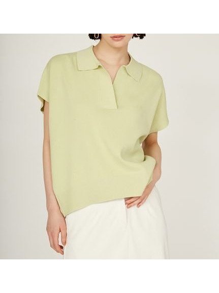 【エミ/emmi】のニットポロトップス インテリア・キッズ・メンズ・レディースファッション・服の通販 founy(ファニー) 　ファッション　Fashion　レディースファッション　Ladies' Fashion Online　トップス・カットソー　Tops/Tshirt　ニット　Knit Tops　ウォッシャブル　Washable　ポロシャツ　Polo Shirt　夏　Summer　LIME[022]|ID: prp329100004528327 ipo3291000000032699593