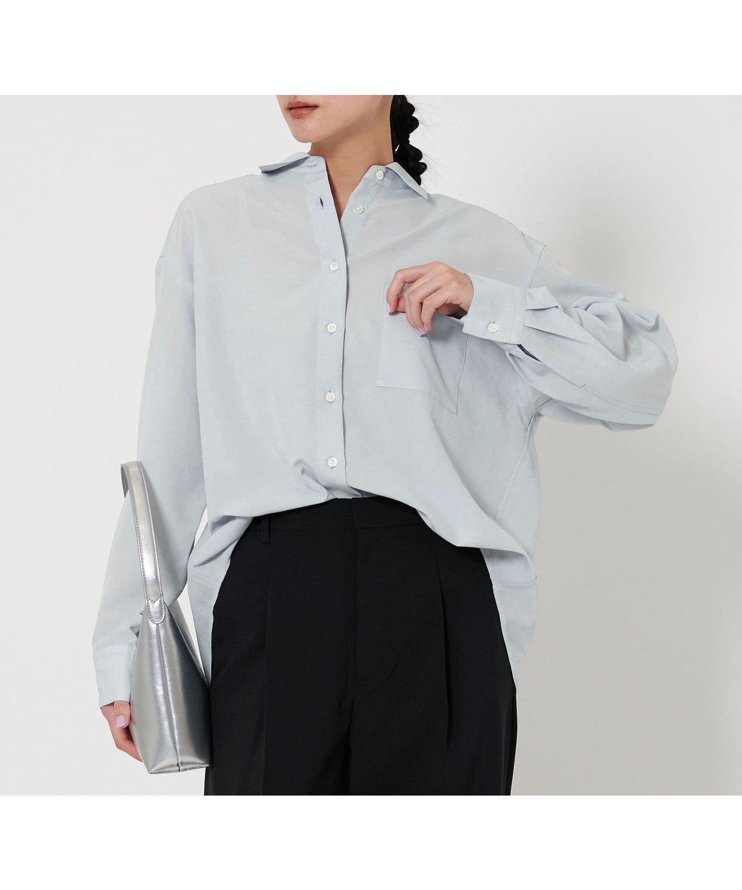 【ビューティ&ユース ユナイテッドアローズ/BEAUTY&YOUTH / UNITED ARROWS】のシアー バックタック シャツ インテリア・キッズ・メンズ・レディースファッション・服の通販 founy(ファニー) 　ファッション　Fashion　レディースファッション　Fashion for Women　トップス・カットソー　Cut & Sew Tops　シャツ・ブラウス・オフィスカジュアル　Elegant Blouses & Button-Ups　バッグ　Bags　インナー　Innerwear　シアー　Sheer, See-Through　スタンダード　Standard, Basic　ヨーク　Yoke, Yoke Design　半袖　Short Sleeve, Half Sleeve　夏　Summer　春　Spring　S/S・春夏　SS, Spring/Summer, Warm Season　羽織　Haori, Light Jacket　LT.BLUE|ID: prp329100004528356 ipo3291000000033362741
