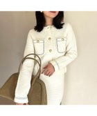 【アニュアンス/anuans】のノーカラーニットジャケット WHITE|ID: prp329100004528370 ipo3291000000034493502