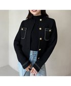 【アニュアンス/anuans】のノーカラーニットジャケット BLACK|ID: prp329100004528370 ipo3291000000034493503