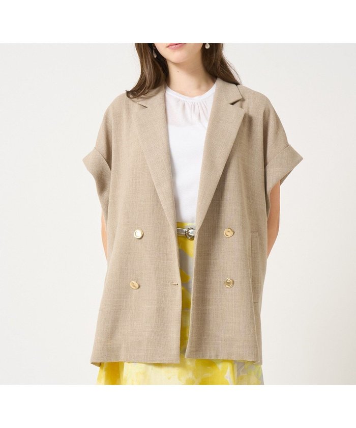 【アナイ/ANAYI】のカラミリネンライクフレンチスリーブ ジャケット インテリア・キッズ・メンズ・レディースファッション・服の通販 founy(ファニー) https://founy.com/ ファッション Fashion レディースファッション WOMEN アウター Coat Outerwear ジャケット Jackets カーディガン Cardigan ジャケット Jacket スマート Smart セットアップ Set Up チュニック Tunic フレンチ French メタル Metal リネン Linen リラックス Relax S/S・春夏 Ss・Spring/Summer 再入荷 Restock/Back In Stock/Re Arrival 夏 Summer |ID: prp329100004528398 ipo3291000000032020498