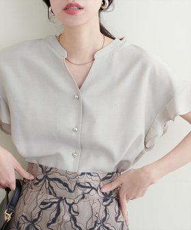【ナチュラルクチュール/natural couture】の麻調合繊フリル袖ブラウス 人気、トレンドファッション・服の通販 founy(ファニー) ファッション Fashion レディースファッション WOMEN トップス・カットソー Tops/Tshirt シャツ/ブラウス Shirts/Blouses ボリュームスリーブ / フリル袖 Volume Sleeve 2025年 2025 2025春夏・S/S Ss,Spring/Summer,2025 インナー Inner キャミワンピース Cami Dress シルバー Silver スキッパー Skipper ダウン Down デニム Denim フェミニン Feminine フリル Frills ポケット Pocket エレガント 上品 Elegant 夏 Summer |ID:prp329100004528401