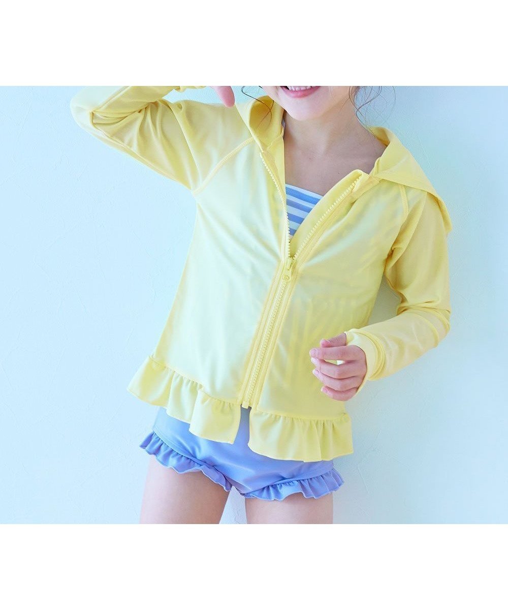 【デビロック/devirock / KIDS】のUVカット 裾フリル 長袖ジップラッシュガード 長袖ラッシュガード 水着 25SS インテリア・キッズ・メンズ・レディースファッション・服の通販 founy(ファニー) 　ファッション　Fashion　キッズファッション　KIDS　ストレッチ　Stretch　長袖　Long Sleeve　フィット　Fit　フリル　Frills　プリント　Print　水着　Swimsuit　おすすめ　Recommend　夏　Summer　2025年　2025　2025春夏・S/S　Ss,Spring/Summer,2025　005-Sイエロー|ID: prp329100004528402 ipo3291000000032020530