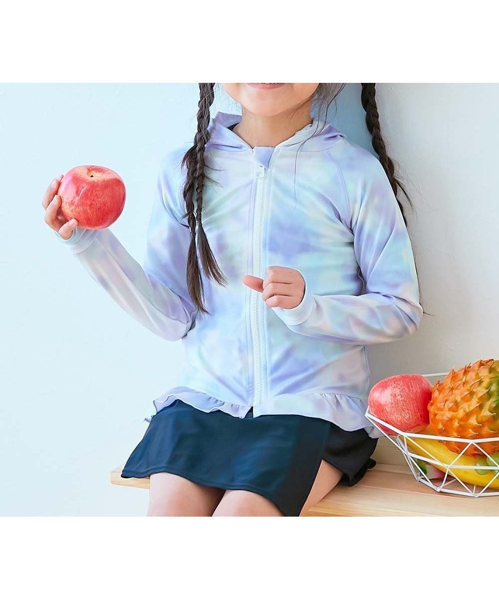【デビロック/devirock / KIDS】のUVカット 裾フリル 長袖ジップラッシュガード 長袖ラッシュガード 水着 25SS インテリア・キッズ・メンズ・レディースファッション・服の通販 founy(ファニー) 　ファッション　Fashion　キッズファッション　KIDS　ストレッチ　Stretch　長袖　Long Sleeve　フィット　Fit　フリル　Frills　プリント　Print　水着　Swimsuit　おすすめ　Recommend　夏　Summer　2025年　2025　2025春夏・S/S　Ss,Spring/Summer,2025　011-タイダイ-ブルー|ID: prp329100004528402 ipo3291000000032020532