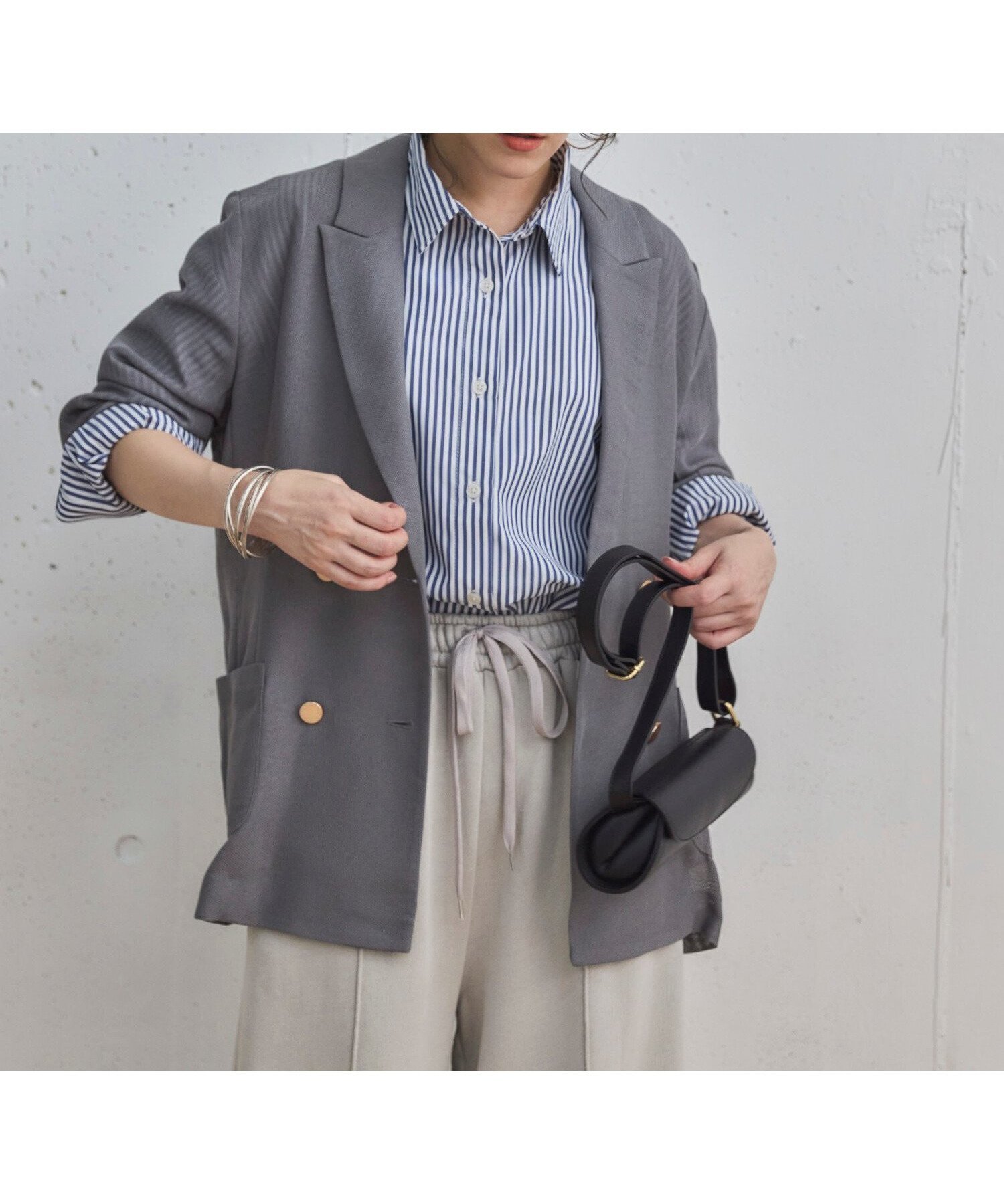 【ドゥ アルシーヴ/Doux archives】のメッシュテーラードダブルジャケット インテリア・キッズ・メンズ・レディースファッション・服の通販 founy(ファニー) 　ファッション　Fashion　レディースファッション　Fashion for Women　アウター　Coat / Outerwear Collection　レディースジャケット・軽アウター　Jackets　おすすめ　Recommended / Our Picks　インナー　Innerwear　シアー　Sheer, See-Through　ジャケット　Jacket, Outerwear　トレンド　Trend, Trending Now　メッシュ　Mesh, Net Fabric　夏　Summer　GRAY|ID: prp329100004528405 ipo3291000000033583188
