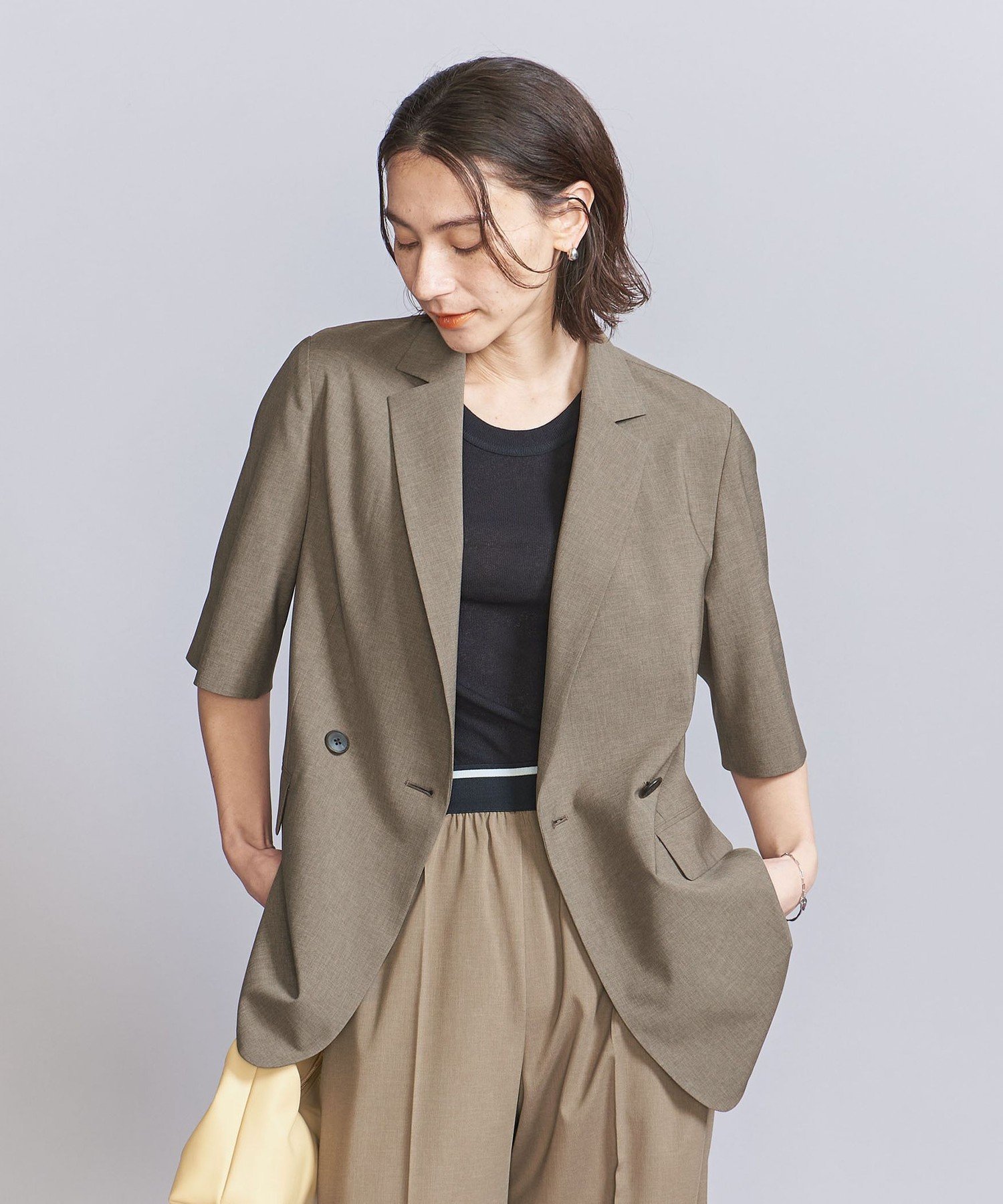 【ビューティ&ユース ユナイテッドアローズ/BEAUTY&YOUTH / UNITED ARROWS】のハーフスリーブ ジャケット インテリア・キッズ・メンズ・レディースファッション・服の通販 founy(ファニー) 　ファッション　Fashion　レディースファッション　WOMEN　アウター　Coat Outerwear　ジャケット　Jackets　洗える　Washable　キャミソール　Camisole　吸水　Water Absorption　ジャケット　Jacket　スリーブ　Sleeve　ダブル　Double　ハーフ　Half　プリント　Print　ボトム　Bottom　羽織　Haori　おすすめ　Recommend　MOCA|ID: prp329100004528420 ipo3291000000032206310
