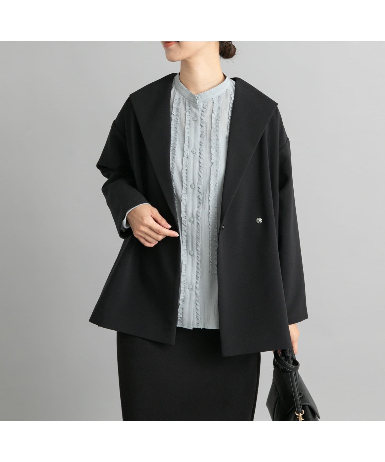 【アーバンリサーチ ドアーズ/URBAN RESEARCH DOORS】のダブルクロスショートガウン インテリア・キッズ・メンズ・レディースファッション・服の通販 founy(ファニー) 　ファッション　Fashion　レディースファッション　WOMEN　2025年　2025　2025春夏・S/S　Ss,Spring/Summer,2025　ガウン　Gown　ショート　Short　シンプル　Simple　セレモニー　Ceremony　ダブル　Double　ドレープ　Drape　フロント　Front　エレガント 上品　Elegant　人気　Popularity　夏　Summer　S/S・春夏　Ss・Spring/Summer　ビジネス 仕事 通勤　Business　BLACK|ID: prp329100004528429 ipo3291000000032020652