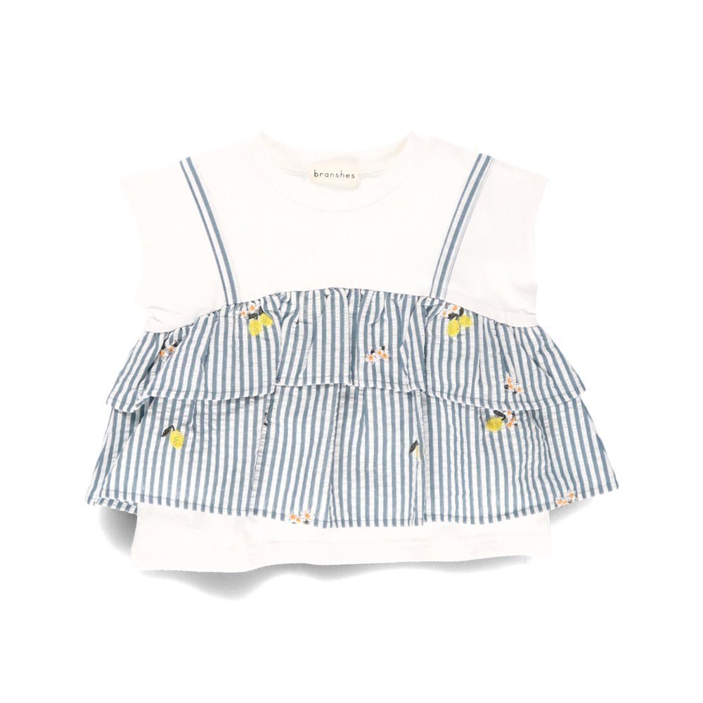 【ブランシェス/branshes / KIDS】の【おそろい】レモン フラワー総柄刺しゅうドッキングTシャツ インテリア・キッズ・メンズ・レディースファッション・服の通販 founy(ファニー) 　ファッション　Fashion　キッズファッション　KIDS Children’s Clothing　春　Spring　ガーリー　Girly　コンパクト　Compact　切替　Switching　サッカー　Soccer　ショート　Short　セットアップ　Set Up　ダンガリー　Dungarees　チュニック　Tunic　ドッキング　Docking　人気　Popularity　ハーフ　Half　バランス　Balance　フラワー　Flower　ベビー　Baby　半袖　Short Sleeve　ラベンダー　Lavender　S/S・春夏　Ss・Spring/Summer　おすすめ　Recommend　夏　Summer　旅行　Travel　オフホワイト|ID: prp329100004528433 ipo3291000000032568330